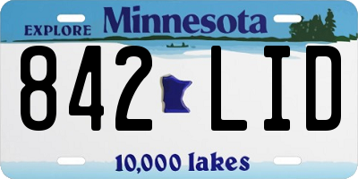 MN license plate 842LID