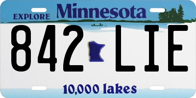 MN license plate 842LIE
