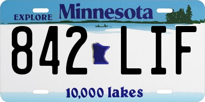 MN license plate 842LIF