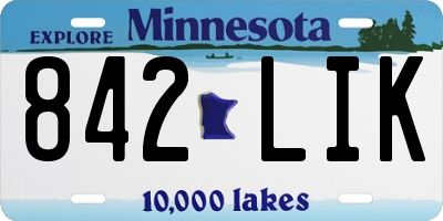 MN license plate 842LIK