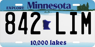 MN license plate 842LIM