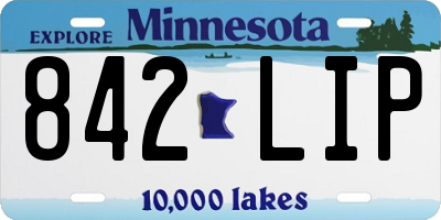 MN license plate 842LIP