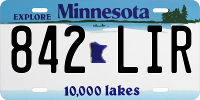 MN license plate 842LIR