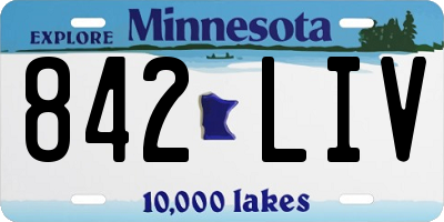 MN license plate 842LIV