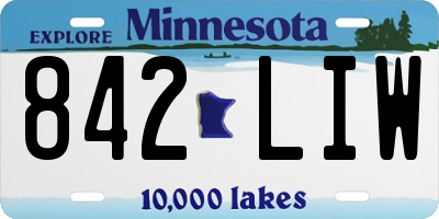 MN license plate 842LIW