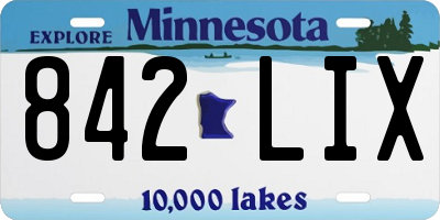 MN license plate 842LIX
