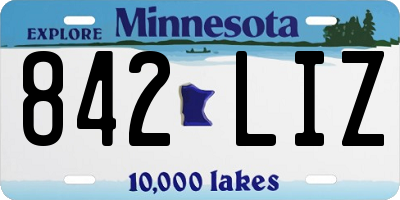 MN license plate 842LIZ
