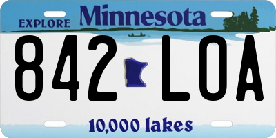 MN license plate 842LOA