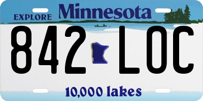 MN license plate 842LOC