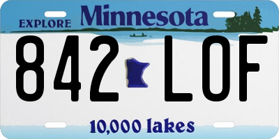 MN license plate 842LOF