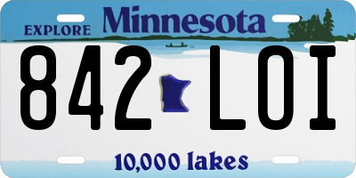 MN license plate 842LOI