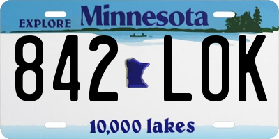 MN license plate 842LOK