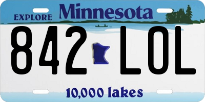 MN license plate 842LOL