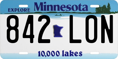 MN license plate 842LON