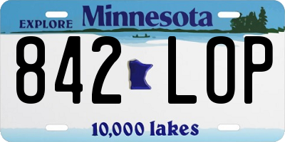 MN license plate 842LOP