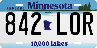 MN license plate 842LOR