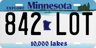 MN license plate 842LOT