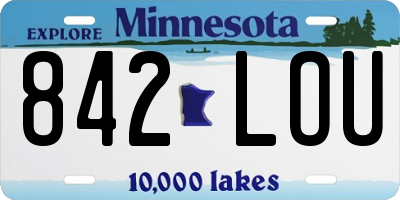 MN license plate 842LOU