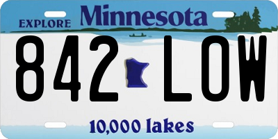 MN license plate 842LOW