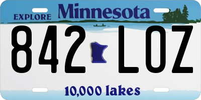 MN license plate 842LOZ