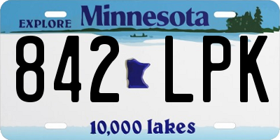 MN license plate 842LPK