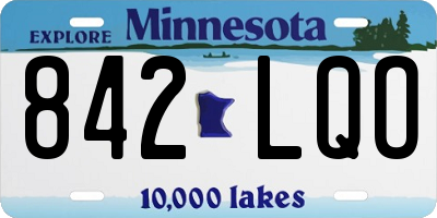 MN license plate 842LQO