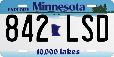 MN license plate 842LSD