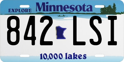 MN license plate 842LSI