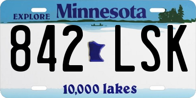 MN license plate 842LSK