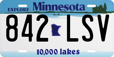 MN license plate 842LSV