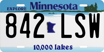 MN license plate 842LSW