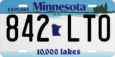 MN license plate 842LTO