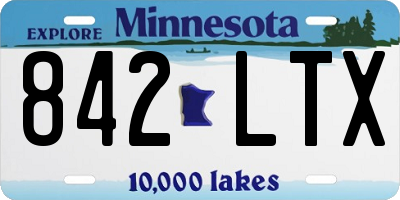 MN license plate 842LTX