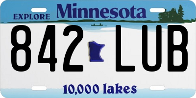 MN license plate 842LUB