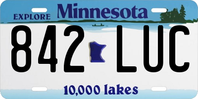 MN license plate 842LUC