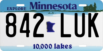 MN license plate 842LUK