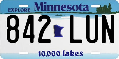 MN license plate 842LUN