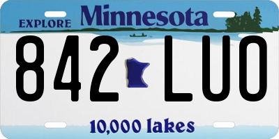 MN license plate 842LUO
