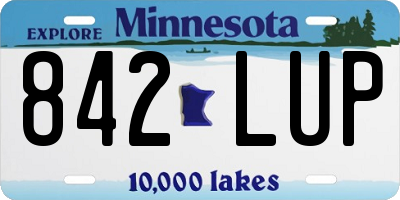 MN license plate 842LUP