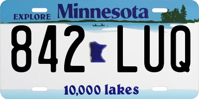 MN license plate 842LUQ