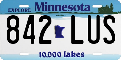 MN license plate 842LUS