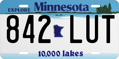 MN license plate 842LUT