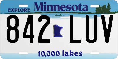 MN license plate 842LUV