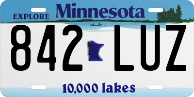 MN license plate 842LUZ