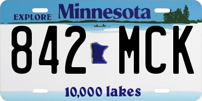 MN license plate 842MCK