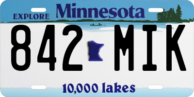 MN license plate 842MIK