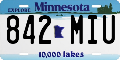 MN license plate 842MIU