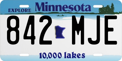 MN license plate 842MJE