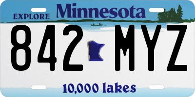 MN license plate 842MYZ