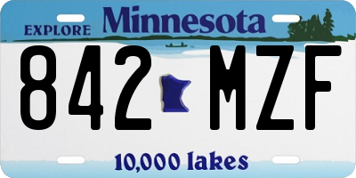 MN license plate 842MZF
